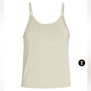 DONNI. Pearl-Embellished Knit Camisole in Beige